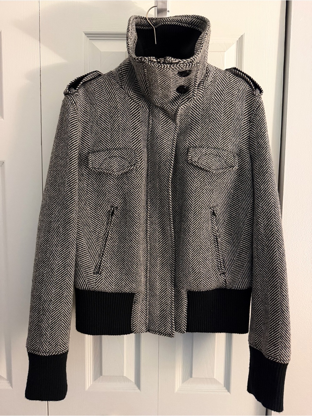 Armani Exchange (A|X) | Wool-Blend Chevron Moto Jacket | Women’s XL* | Good